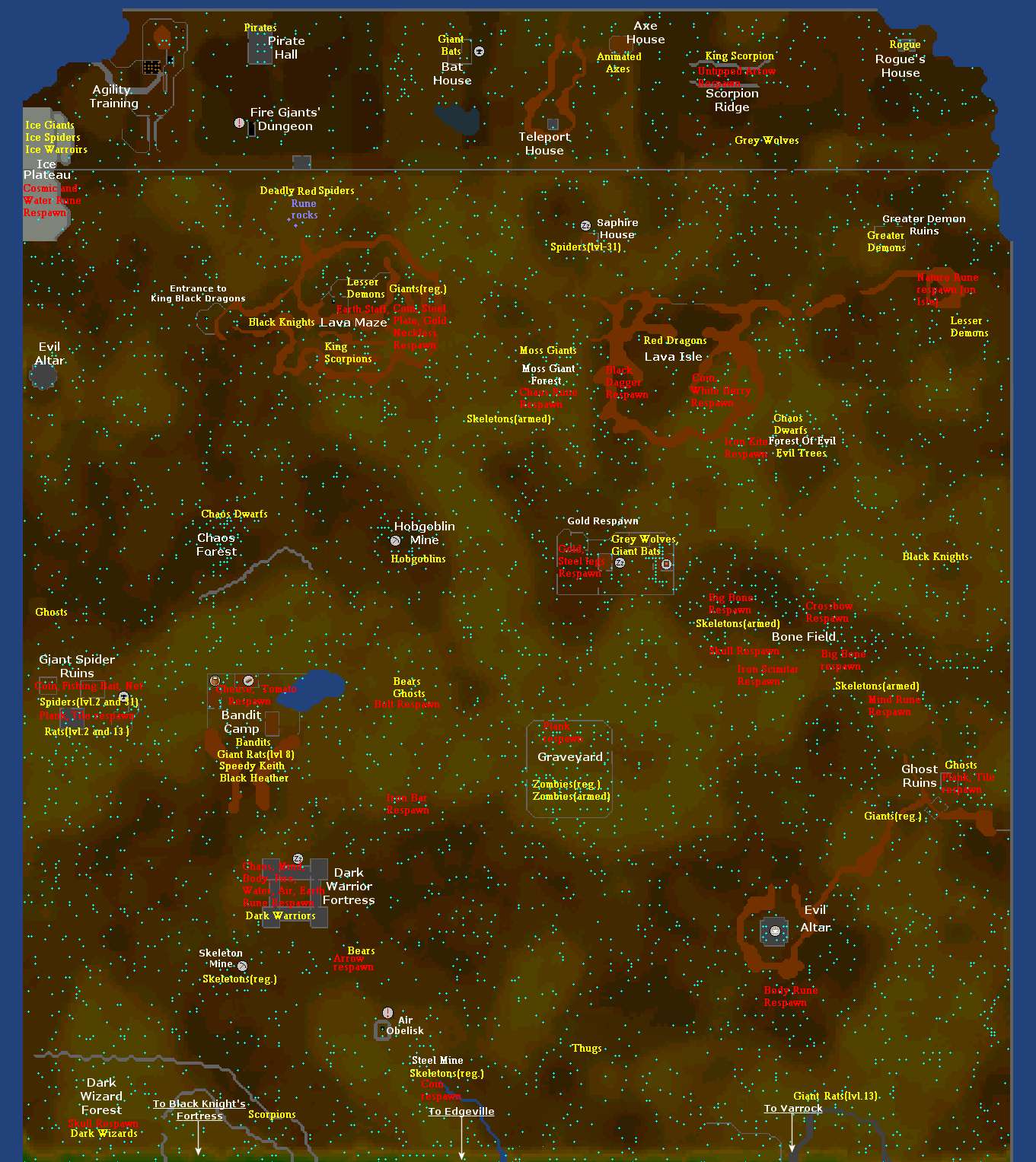 Runescape Wilderness Map